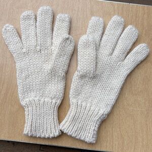 Old Navy Wool Blend Cream Knit Gloves